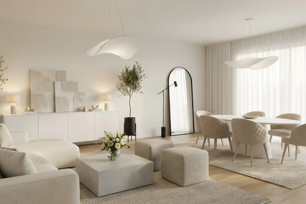 pantone 2026 cloud dancer, white custom sofa